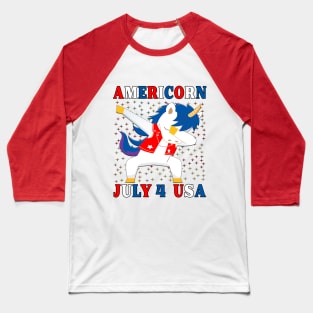 Americorn July 4th USA Star Spangled Banner. Baseball T-Shirt